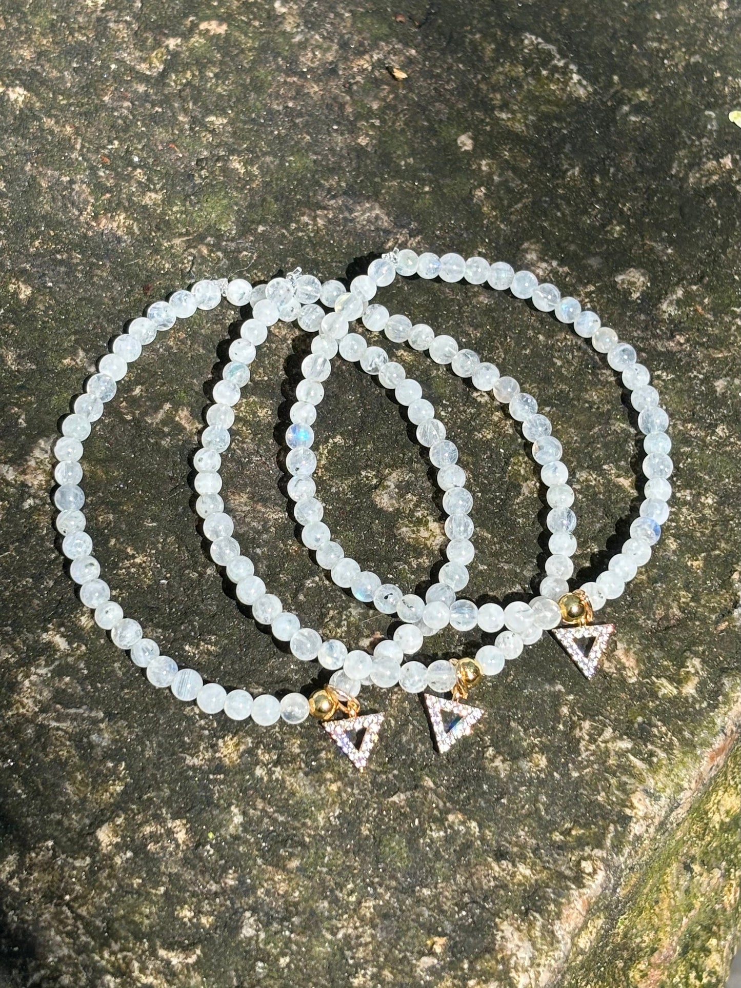 Trinity Natural Moonstone Beaded Bracelet