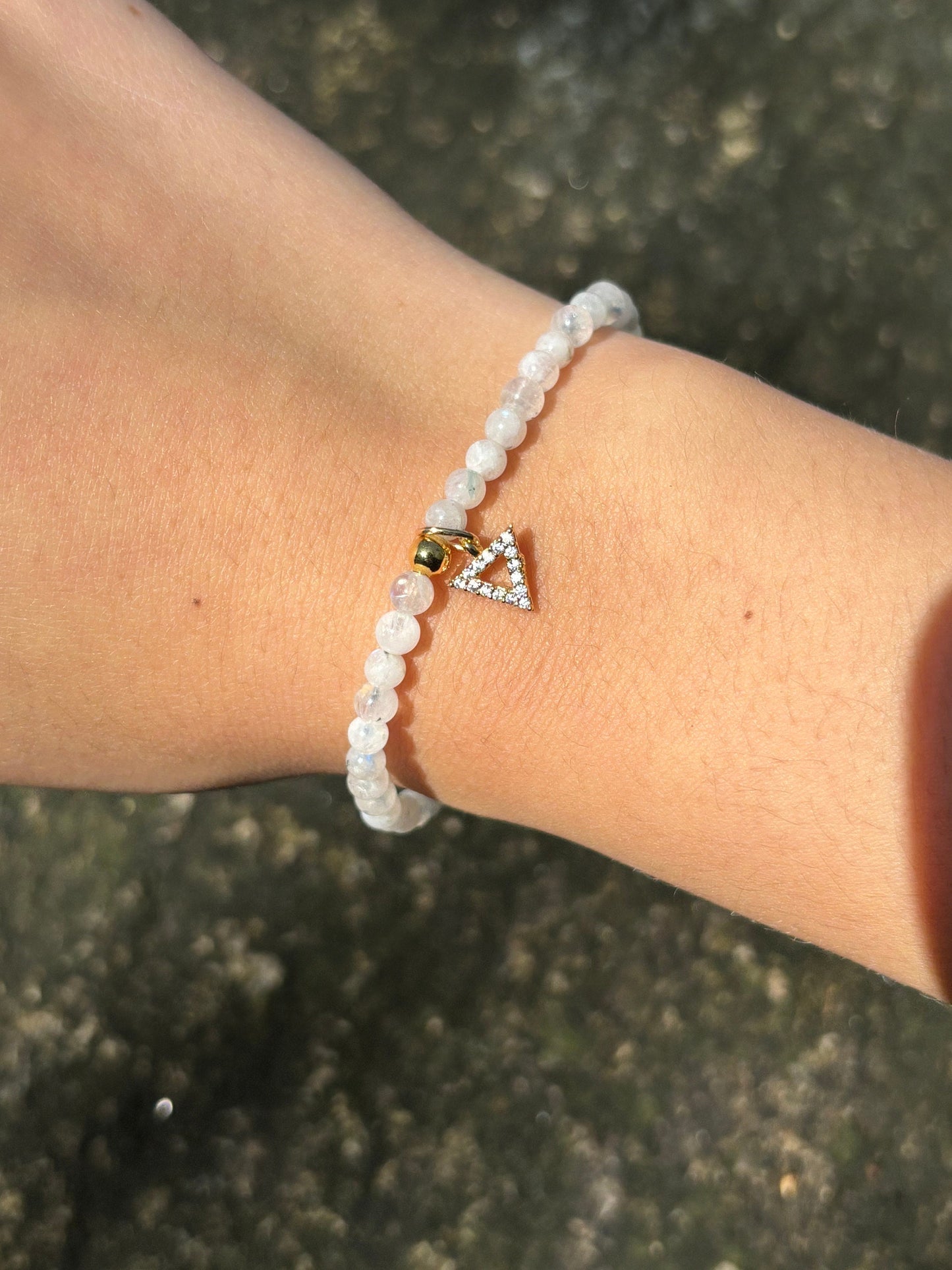 Trinity Natural Moonstone Beaded Bracelet