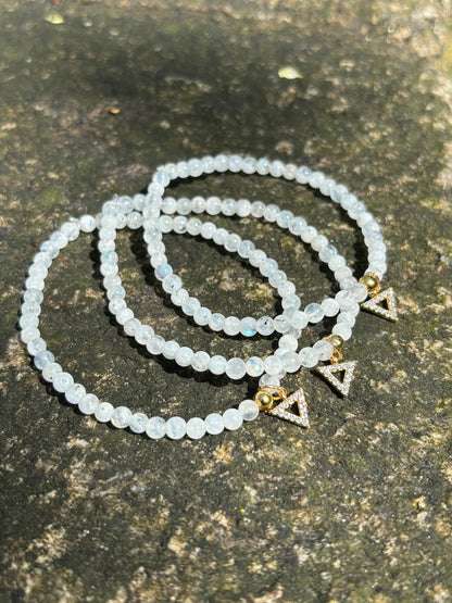 Trinity Natural Moonstone Beaded Bracelet